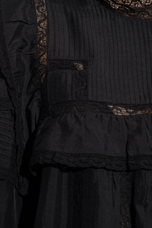 スカート Isabel Marant 'Zakae' dress Zakae ruffle-trimmed silk minidress in black - Isabel Marant